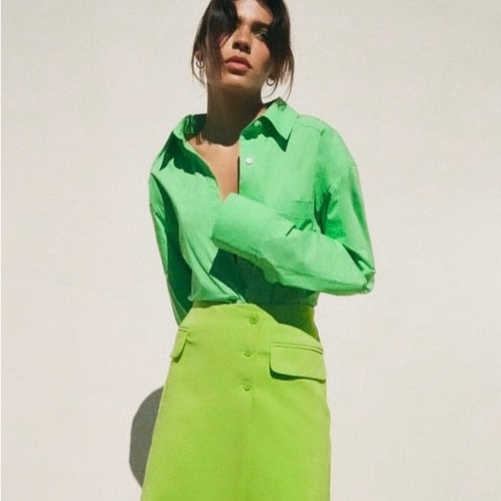 New Never Been Worn Green Zara Skirt